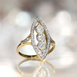 2.2ct Round Cut Moissanite Vintage-Inspired Cocktail Ring 14k Dual Gold Plated