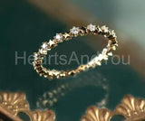 0.5ct Round Cut Moissanite Dainty Minimalist Wedding Band 14k Yellow Gold Plated