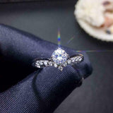 Stackable Curved Wedding Band 1ct Round Cut VVS1D Diamond 14k White Gold Finish