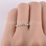 0.25ct Round Cut Moissanite Minimalist Women Wedding Band 14k White Gold Plated