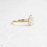 0.2ct Pear Simulated Diamond Solitaire Engagement Ring 14k Yellow Gold Plated