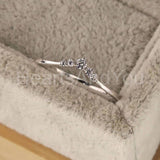 0.5ct Round Cut Moissanite Dainty Minimalist Wedding Band 14k White Gold Plated