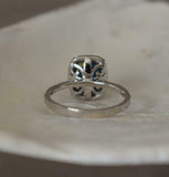 2.2ct Engagement Ring Oval Cut Blue Sapphire Diamond Halo 14k White Gold Finish