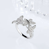 3Ct Round Cut Diamond Cute Dragonfly Gift Engagement Ring 14K White Gold Finish