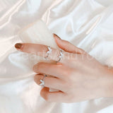 0.2ct Round Cut Moissanite Butterfly Women Engagement Ring 14k White Gold Plated