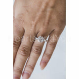 2.5ct Asscher Simulated Diamond Trilogy Engagement Ring 14k White Gold Plated