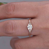 1.1ct Round Cut Diamond Solitaire with Accent Engagement Ring 14k Rose Gold Over