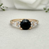 1.5ct Engagement Ring Round Cut Diamond Solitaire Petite 14k Yellow Gold Finish