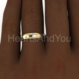 0.2ct Round Cut Moissanite Zig Zag Flush Set Wedding Band 14k White Gold Plated