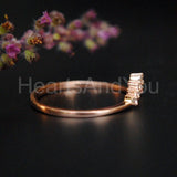 0.15ct Round Cut Moissanite Curved Solitaire Engagement Ring 14K RoseGold Plated