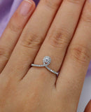 Halo Tiara Engagement Ring 1.3ct Round Cut VVS1D Diamond 14k White Gold Finish