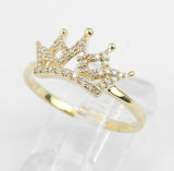 1.5ct Round Cut Diamond Royal Crown Engagement Ring 14k Yellow Gold Finish