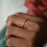 0.1ct Round Cut Moissanite Minimalist Women Wedding Band 14k Yellow Gold Plated