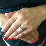 Accents Solitaire Engagement Ring 1.6ct Round Cut Diamond 14k White Gold Finish