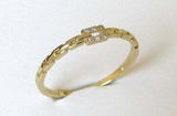 Open Link Chain Style Engagement Ring 0.15ct Round Diamond 14k Yellow Gold Over