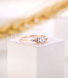 0.5ct Round Cut Moissanite Minimalist Women Engagement Ring 14k Rose Gold Plated