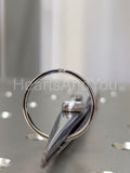 0.1ct Round Cut Moissanite Two Stone Tension Set Wed Band 14k White Gold Plated