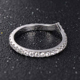 1.5ct Round Cut VVS1 Diamond Wedding Band Curved Stackable 14k White Gold Finish