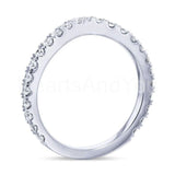 0.5ct Round Cut Moissanite Anniversary Women Wedding Band 14k White Gold Plated