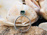2.2ct Green Emerald Cut Simulated Solitaire Engagement Ring 14k WhiteGold Plated
