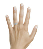 3Ct Round Cut Diamond with Accents Solitaire Engagement Ring 14K White Gold Over