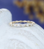 0.3ct Marquise Simulated Diamond Eternity Wedding Band 14k Yellow Gold Plated