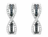 0.5ct Round Cut VVS1D Diamond Infinity Style Drop Earrings 14k White Gold Finish