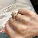 0.2ct Round Cut Moissanite Stylish Women Engagement Ring 14k Yellow Gold Plated