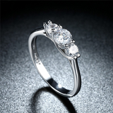 1.5ct Round Cut Diamond Engagement Ring 14k White Gold Finish 3 Stone Solitaire