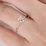 1.2ct Oval Cut Simulated Peach Morganite Round Accents Ring 14k Rose Gold Plated