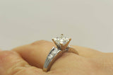 2Ct Princess Cut Diamond Accents Engagement Solitaire Ring 14K White Gold Finish