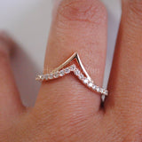 0.15ct Round Cut Moissanite Crown Curved Engagement Ring 14K Yellow Gold Plated