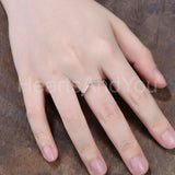 0.2ct Round Cut Moissanite Curved Minimalist Wedding Band 14k Rose Gold Plated