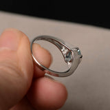 1ct Oval Cut Blue Aquamarine Trilogy Wedding Engagement Ring 18k White Gold Over
