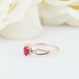 1ct Oval Cut Pink Ruby Engagement Ring Split Shank Solitaire 14k RoseGold Finish