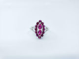 2.2ct Engagement Ring Pear Cut Pink Ruby Art Deco 14k White Gold Finish