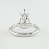 2.2ct Pear Simulated Diamond Hidden Halo Engagement Ring 14k White Gold Plated
