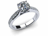 2ct Round Cut Diamond Channel Set Solitaire Engagement Ring 14k WY Gold Finish
