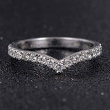 1.5ct Round Cut VVS1 Diamond Wedding Band Curved Stackable 14k White Gold Finish