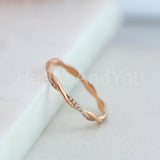0.15ct Round Cut Moissanite Infinity Twisted Wedding Band 14k White Gold Plated