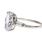 2ct Oval Cut Diamond Engagement Ring Baguette Accents Trilogy 14k WhiteGold Over