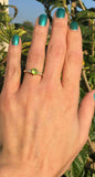 2.3ct Round Cut Peridot Solitaire with Diamond Accents Ring 14k Yellow Gold Over