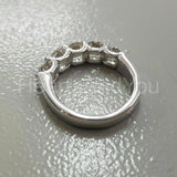 2.1ct Round Cut Moissanite Five Stone Women Wedding Band 14k White Gold Plated