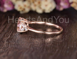 1ct Oval Cut Simulated Peach Morganite Floral Engagemet Ring 14k RoseGold Plated