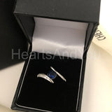 0.5ct Round Cut Simulated Sapphire Bypass Engagement Ring 14k White Gold Plated