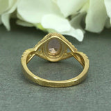 2ct Oval Cut Peach Morganite Halo Infinity Engagement Ring 14k YellowGold Finish