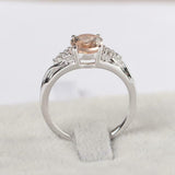 2.5ct Oval Cut Morganite Solitaire Infinity Round Accent Ring 14k WhiteGold Over