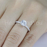 2.1ct Round Cut Moissanite Bridal Set Solitaire with Accent 14k WhiteGold Plated