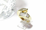 2ct Baguette & Princess Cut Diamond Bypass Design Ring 14k Yellow Gold Finish