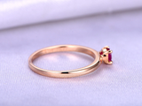 0.35ct Round Pink Ruby Engagement Ring Minimalist Solitaire 14k Rose Gold Finish
